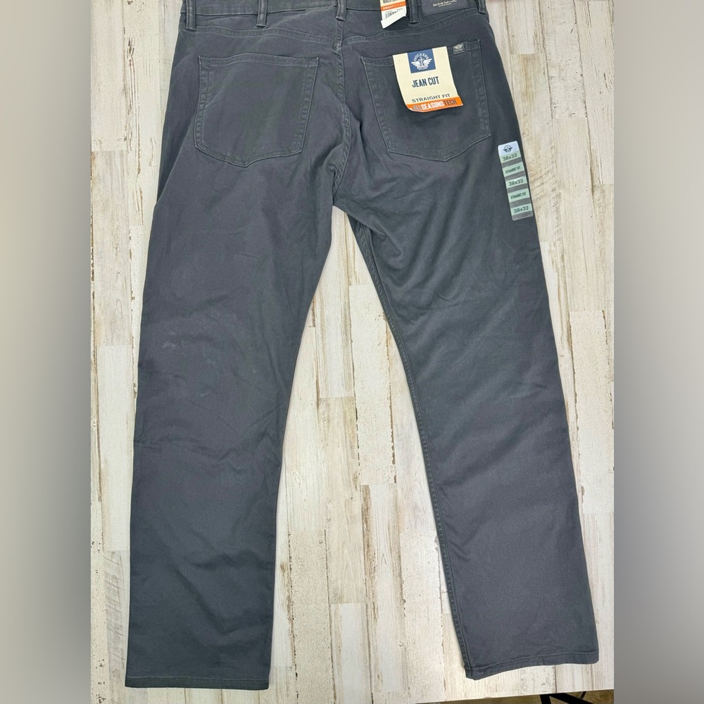 DOCKERS All Seasons Tech Straight Fit Jean Cut Pant Men's Sz 38x32 Heather Gray - Picture 13 of 13